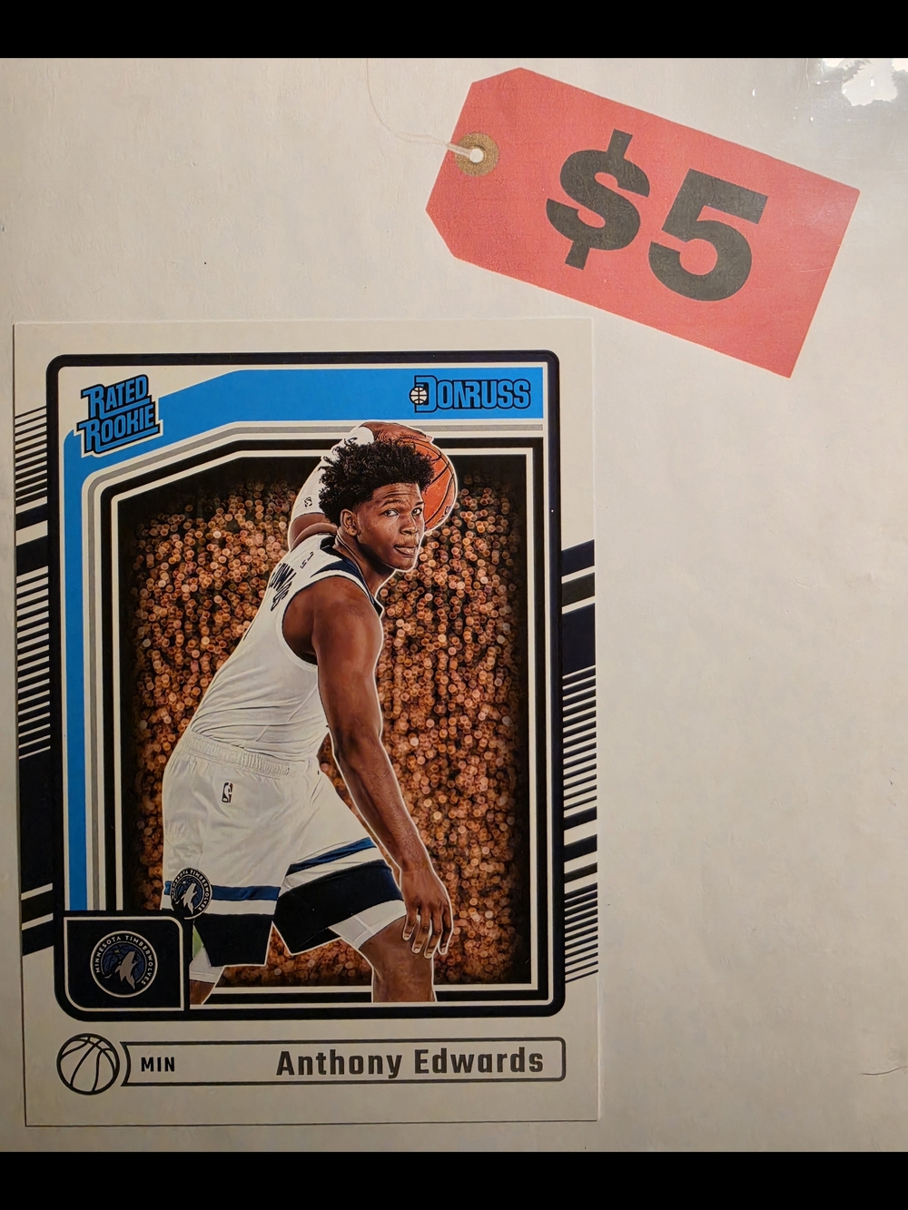 2024 Panini Donruss Retro Rated Rookie Anthony Edward Card # 1 5x7 Card $5.00